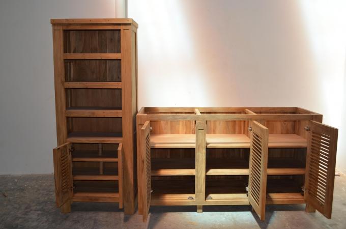 Teak maatwerk dressoir + kast